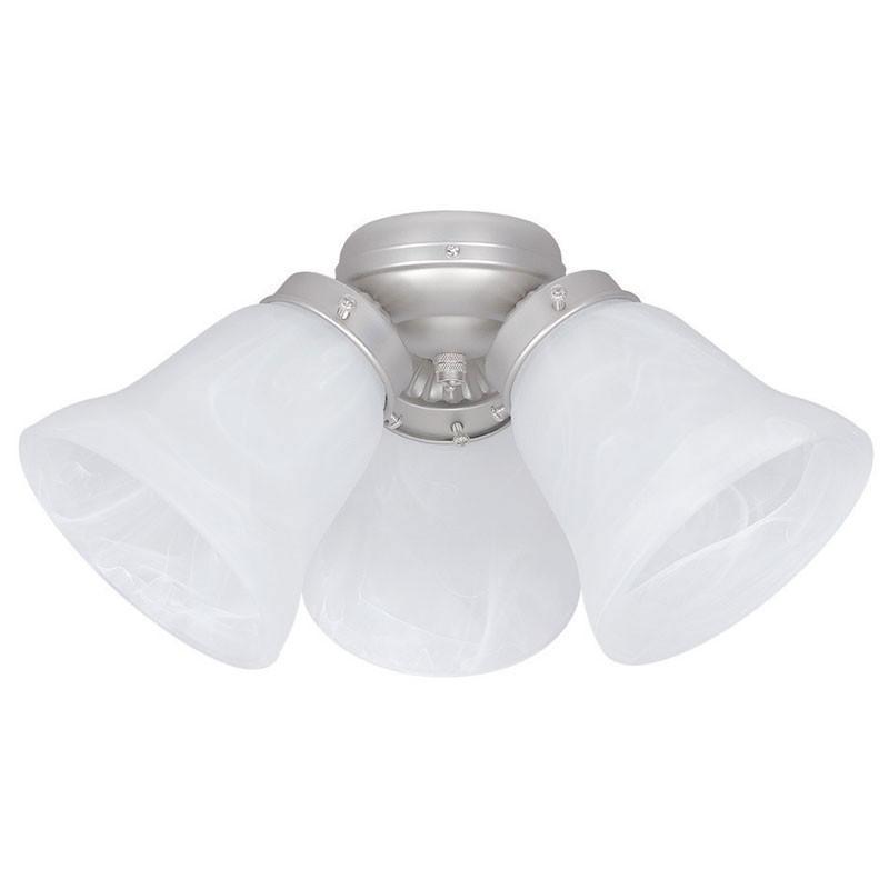 Concord Fans Faux Alabaster 3-Light Ceiling Fan with Satin Nickel Finish - Perfect for Bedroom, Living Room & Indoor Spaces