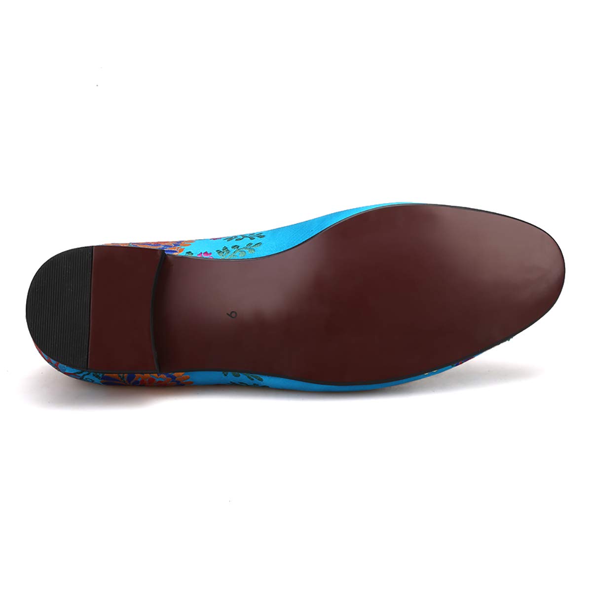 HI&HANN Handmade Chinese Style Luxury Silk Loafers for Men - Embroidered Flower Tassel Dress Shoes for Wedding, Party & Formal Occasions