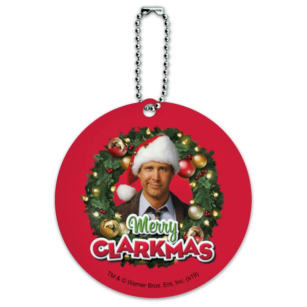 Merry Clarkmas Round Luggage ID Tag - Christmas Vacation Themed Suitcase & Carry-On Accessory - Perfect for Holiday Travel & Gift Giving