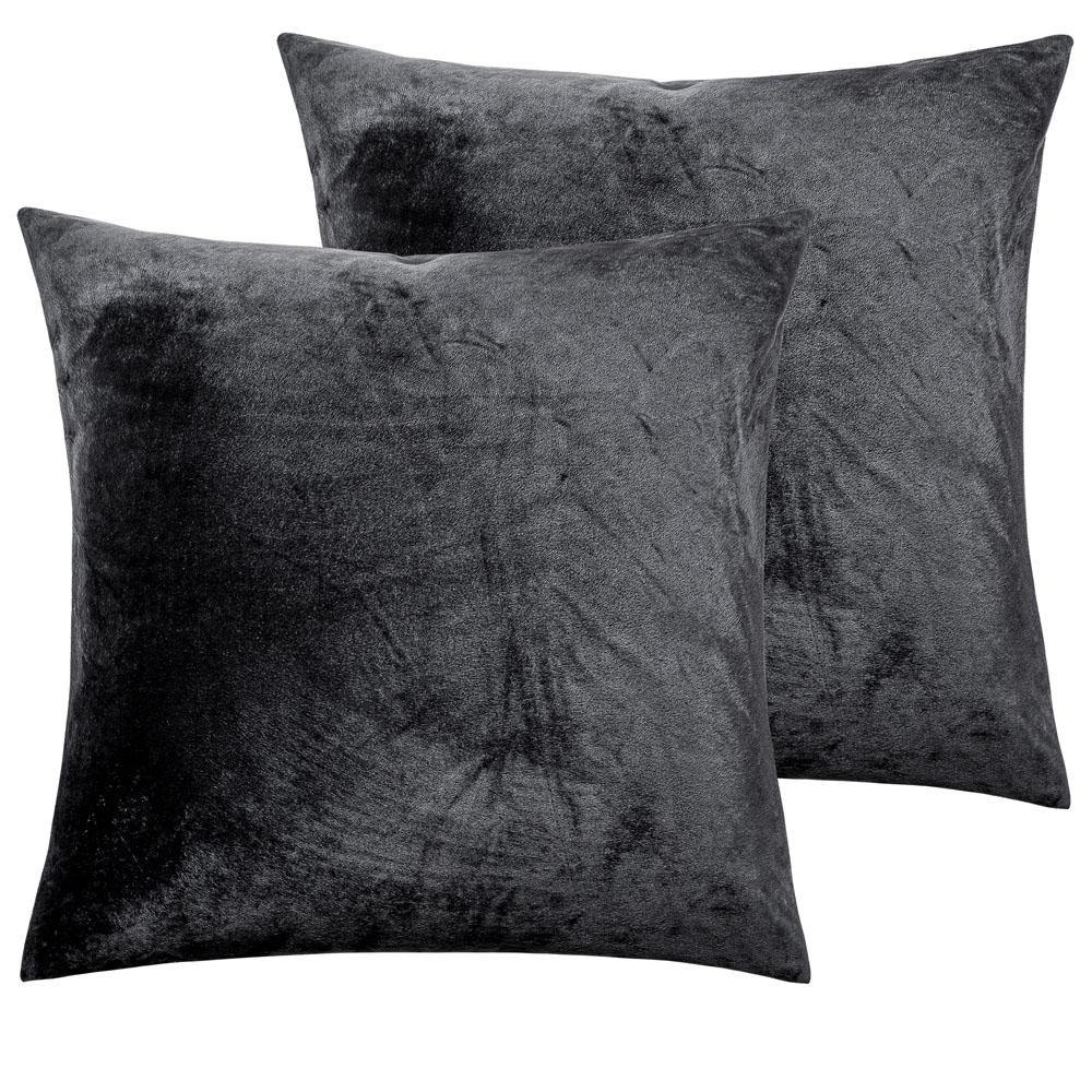 NTBAY 2 Pack Soft Velvet Throw Pillow Covers - 18x18 Inch Luxury Cushion Cases for Sofa, Bed, Couch Decor - Home & Living Room Accessories