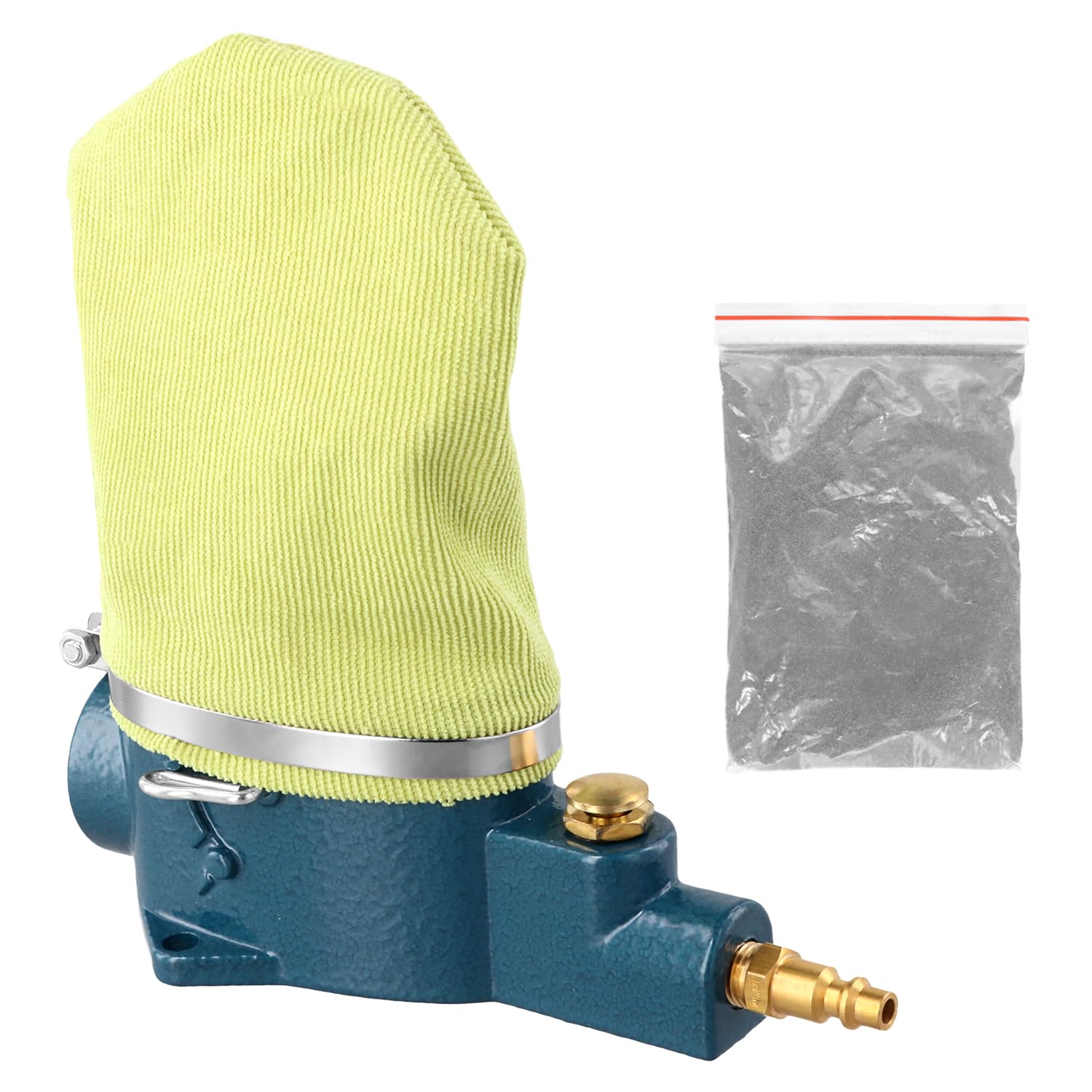 QWORK Pneumatic Spark Plug Cleaner – High-Efficiency Air Sandblaster Tool Kit with Abrasive Material & Fabric Cleaner Bag – Perfect for Automotive Repair, Engine Maintenance & DIY Mechanics