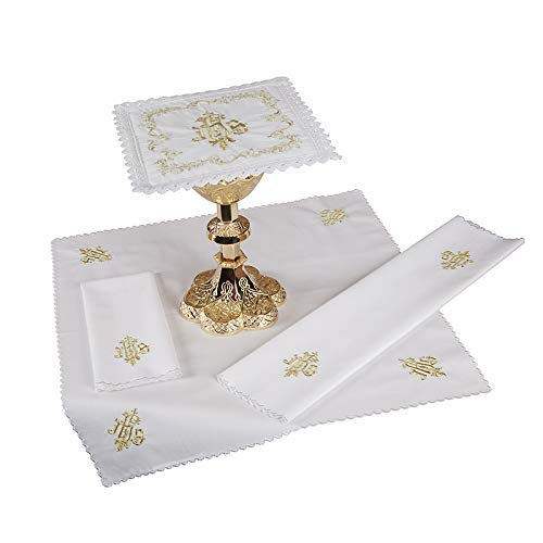 Premium IHS CTN Altar Linen Gift Set - Church Communion Cloth, Baptism & Wedding Ceremony Essentials - Perfect for Catholic Mass, First Communion & Religious Occasions