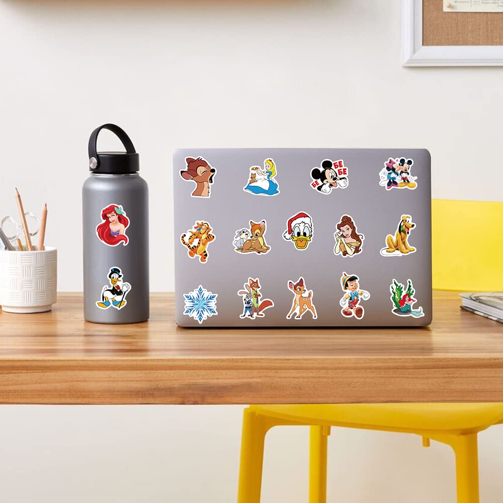 100PCS Cartoon Stickers for Kids - Waterproof Vinyl Princess Stickers Pack for Teens & Adults - Cute Decals for Water Bottles, Laptops, Luggage - Perfect for School, Travel & DIY Crafts