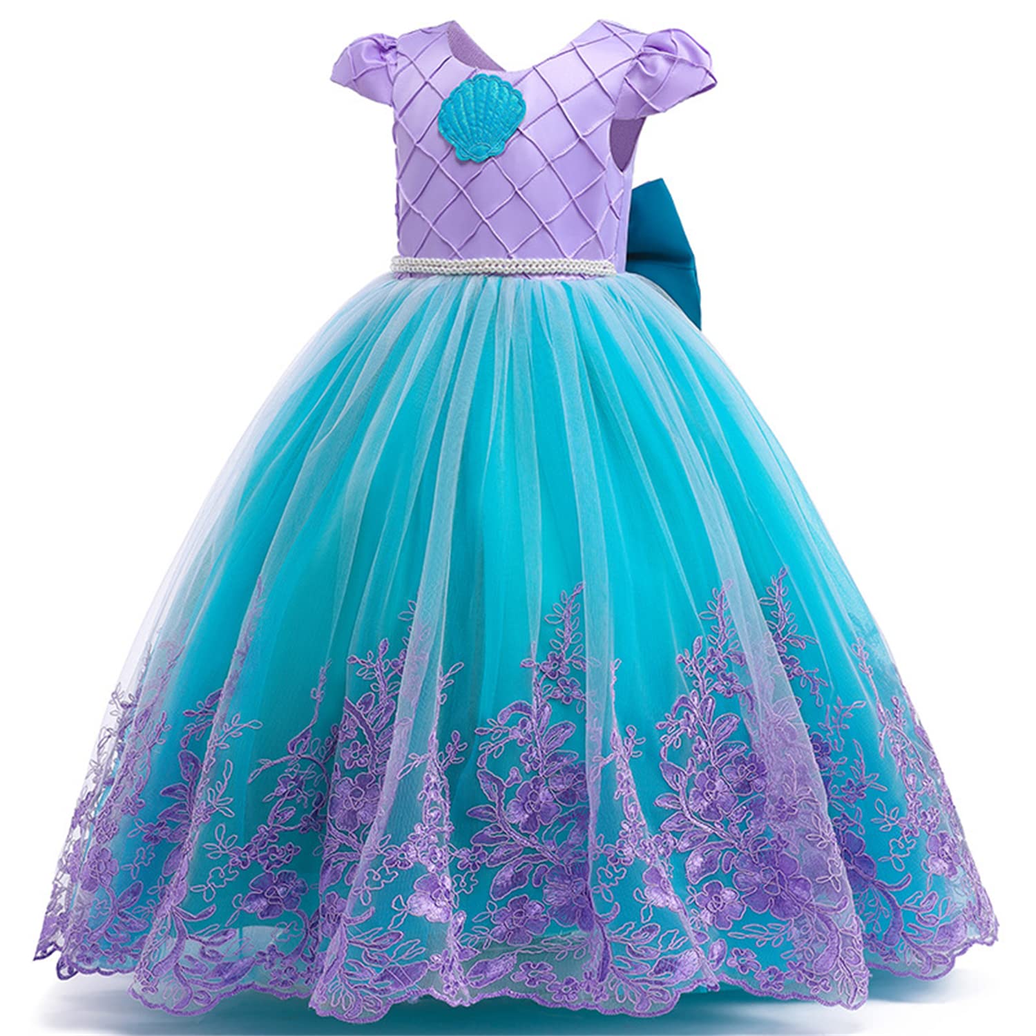 **Mermaid Princess Dress for Girls 8-9 Years | Kids Mermaid Costume for Dress Up & Halloween | Perfect for Ariel Themed Parties & Playtime**