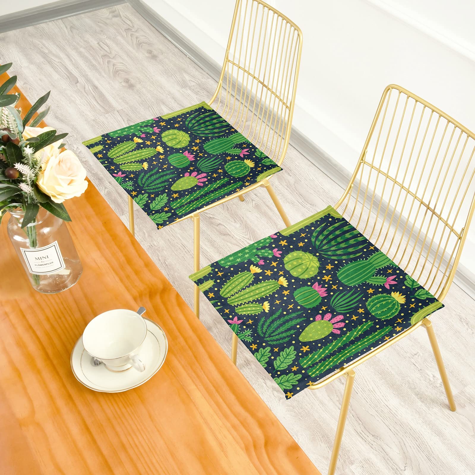 Memory Foam Cactus Seat Cushion - Washable Chair Pad for Indoor & Outdoor Use | Perfect for Office Chairs, Patio Furniture, and Back Pain Relief