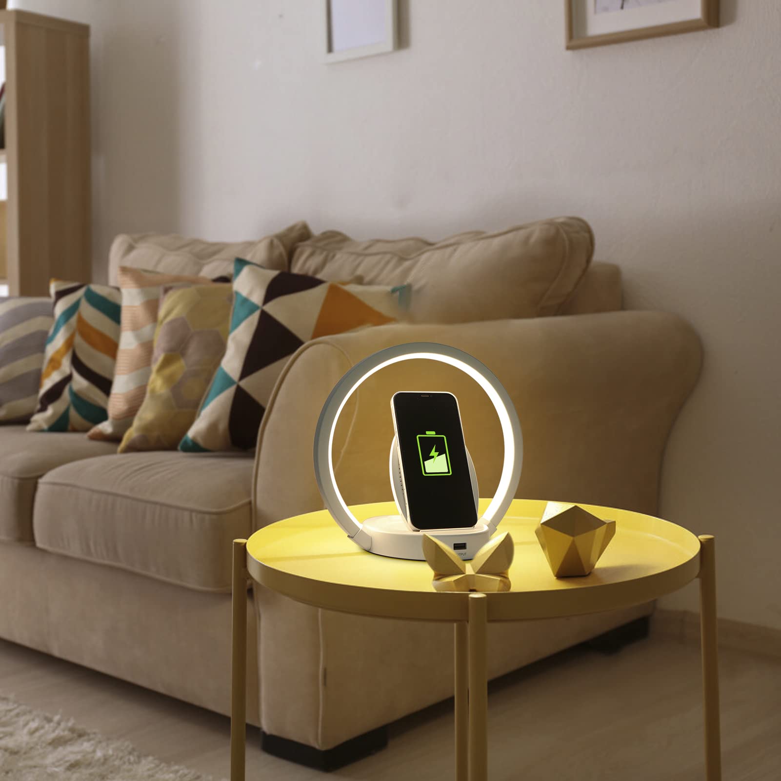 Wireless Charging LED Desk Lamp with 3-Level Dimmable Brightness & Adjustable Light Angle - Touch Control Bedside Reading Light for Office, Home, Study Room | Perfect for Night Reading, Working & Phone Charging