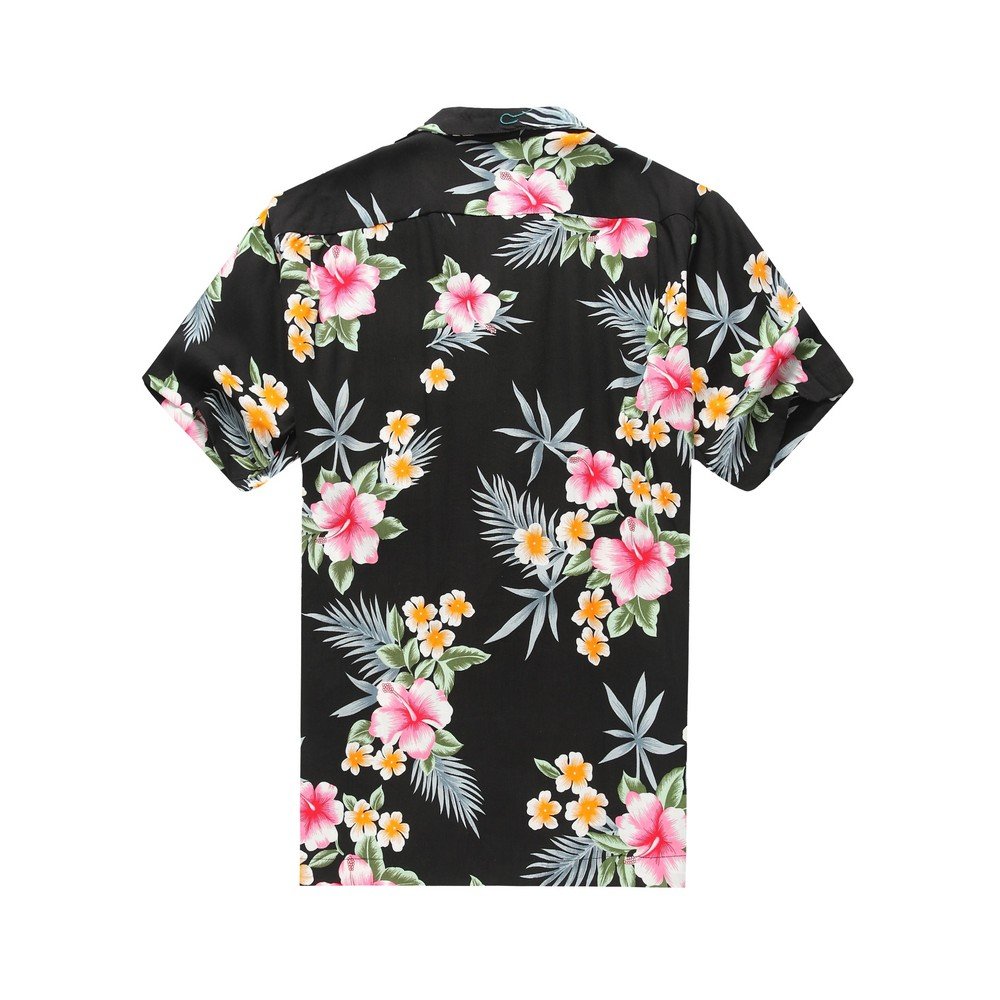 **Hawaiian Luau Couple Matching Aloha Shirts & Maxi Dress with Ruffle Sleeves – Hibiscus Print for Beach Vacations, Summer Parties, and Tropical Getaways**