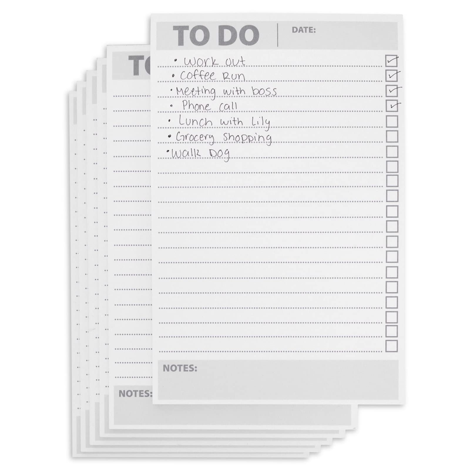 Paper Junkie 6-Pack To-Do List Notepads - 8.5 x 5.5 Inch Daily Planner & Reminder Checklist (60 Sheets Each) for Office, School & Home Organization