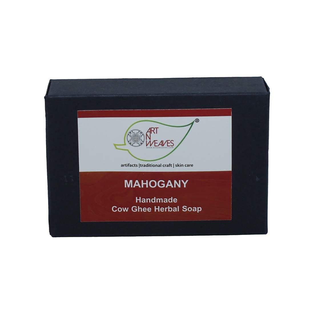 ArtNweaves Handmade Cow Ghee Herbal Mahogany Soap Bar - Natural Moisturizing Solid Soap for Dry Skin with Ayurvedic Benefits (Pack of 2) | Perfect for Daily Skincare Routine & Spa Treatment