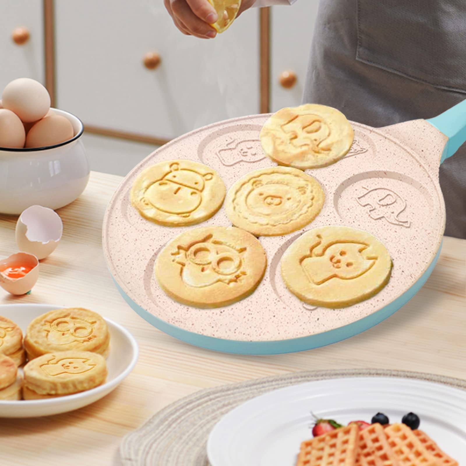 Nonstick 7-Cup Egg Cooker & Waffle Maker - Perfect for Breakfast Omelets, Pancakes & Kids' Meals - Ideal for Family Breakfasts, Quick Meals & Kids' Cooking Activities