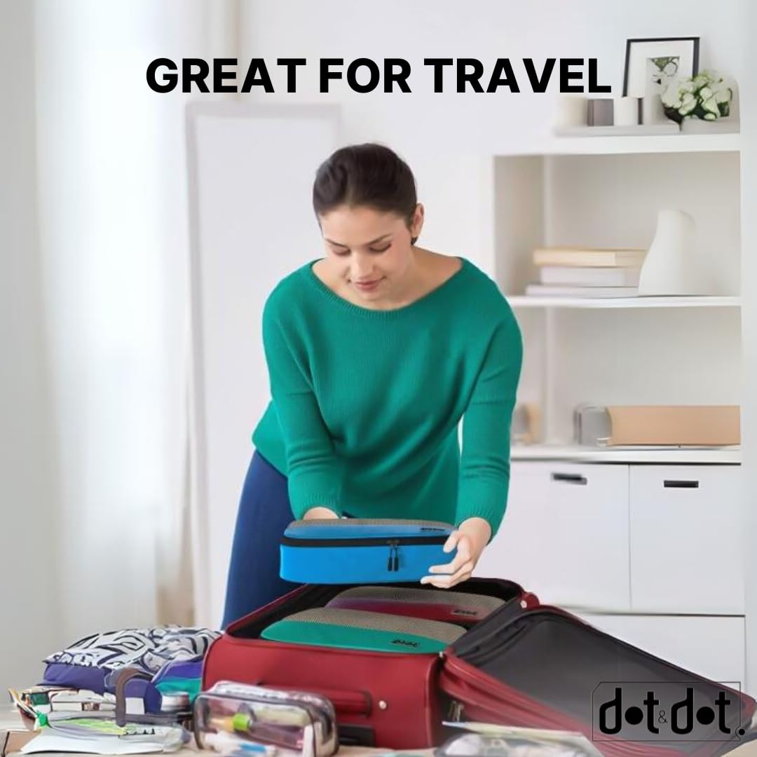 5-Piece Medium Packing Cubes Set for Suitcases | Travel Organizer Bags for Carry-On Luggage | Perfect for Business Trips & Vacation Packing