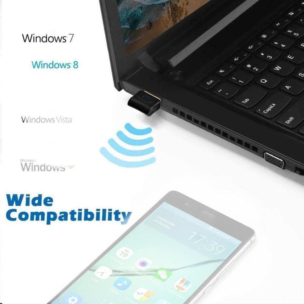 5.0 Bluetooth USB Adapter - Wireless Audio Transmitter & Receiver for PC/Laptop/Printer - Compatible with Headphones, Speakers & More | Home Office & Gaming Use