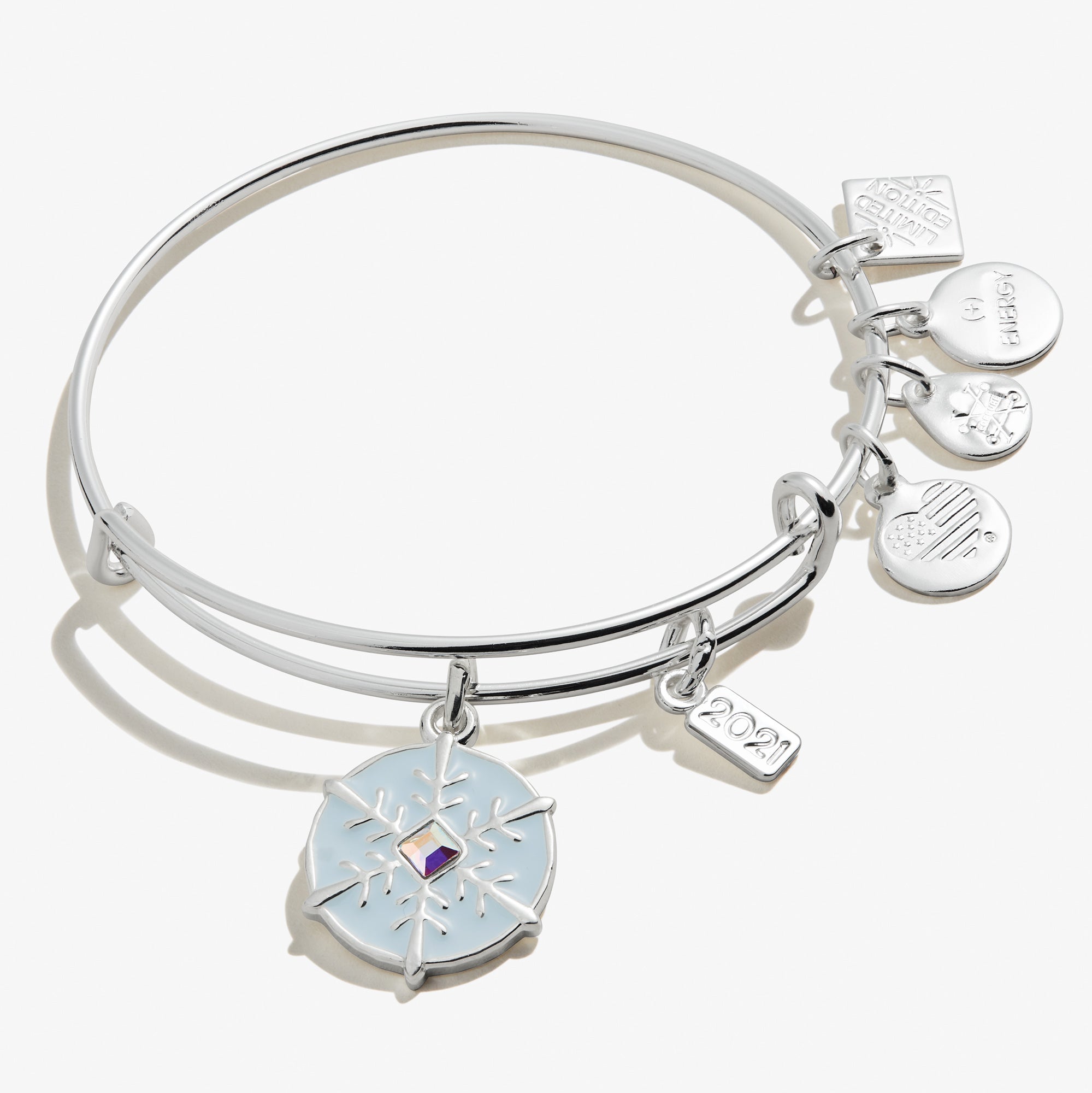 2021 Snowflake Charm Bangle Bracelet for Women - Sterling Silver Christmas Jewelry Gift for Her - Perfect for Holiday Parties & Winter Fashion