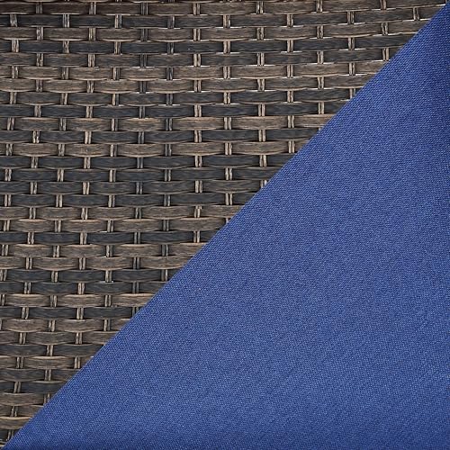 Brown Wicker / Blue Cushion