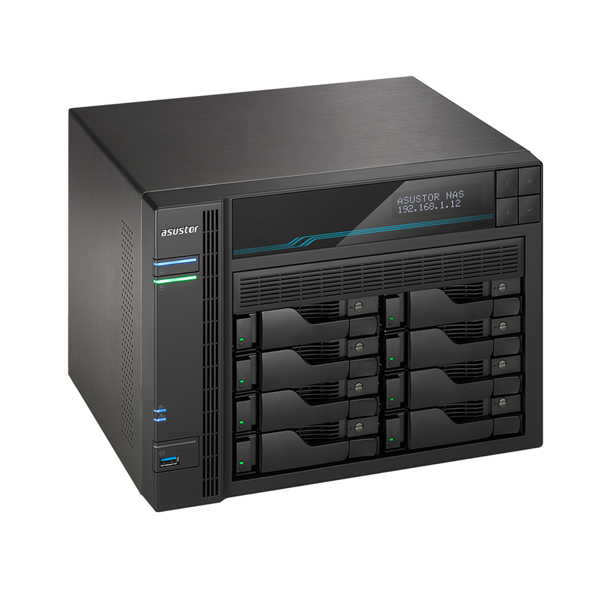 ASUSTOR Lockerstor 8 AS6508T 8-Bay NAS Network Storage Device for Home & Business - Secure Data Backup, Media Streaming & Cloud Storage Solution