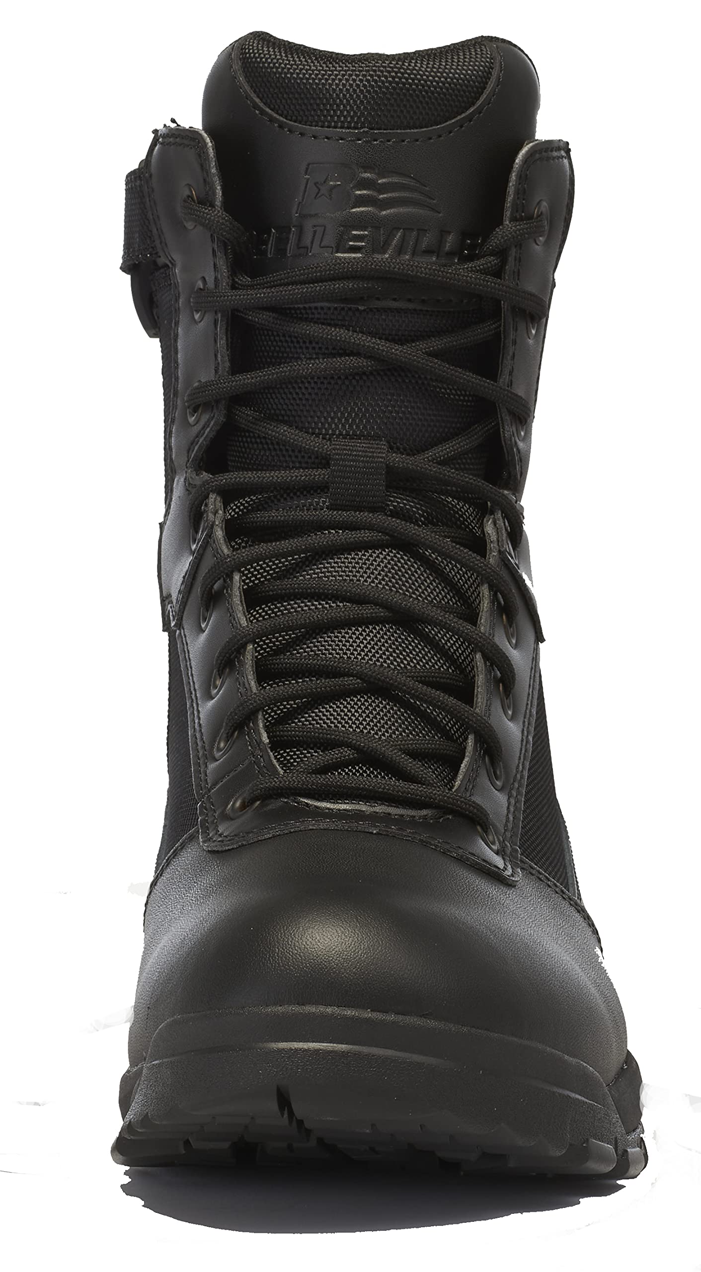 Belleville 8 Inch Lightweight Waterproof Tactical Boots for Men - Side Zip Combat Boots for Police, Military, EMS & Security | Durable Black Work Boots for Outdoor, Hiking & Law Enforcement Duty