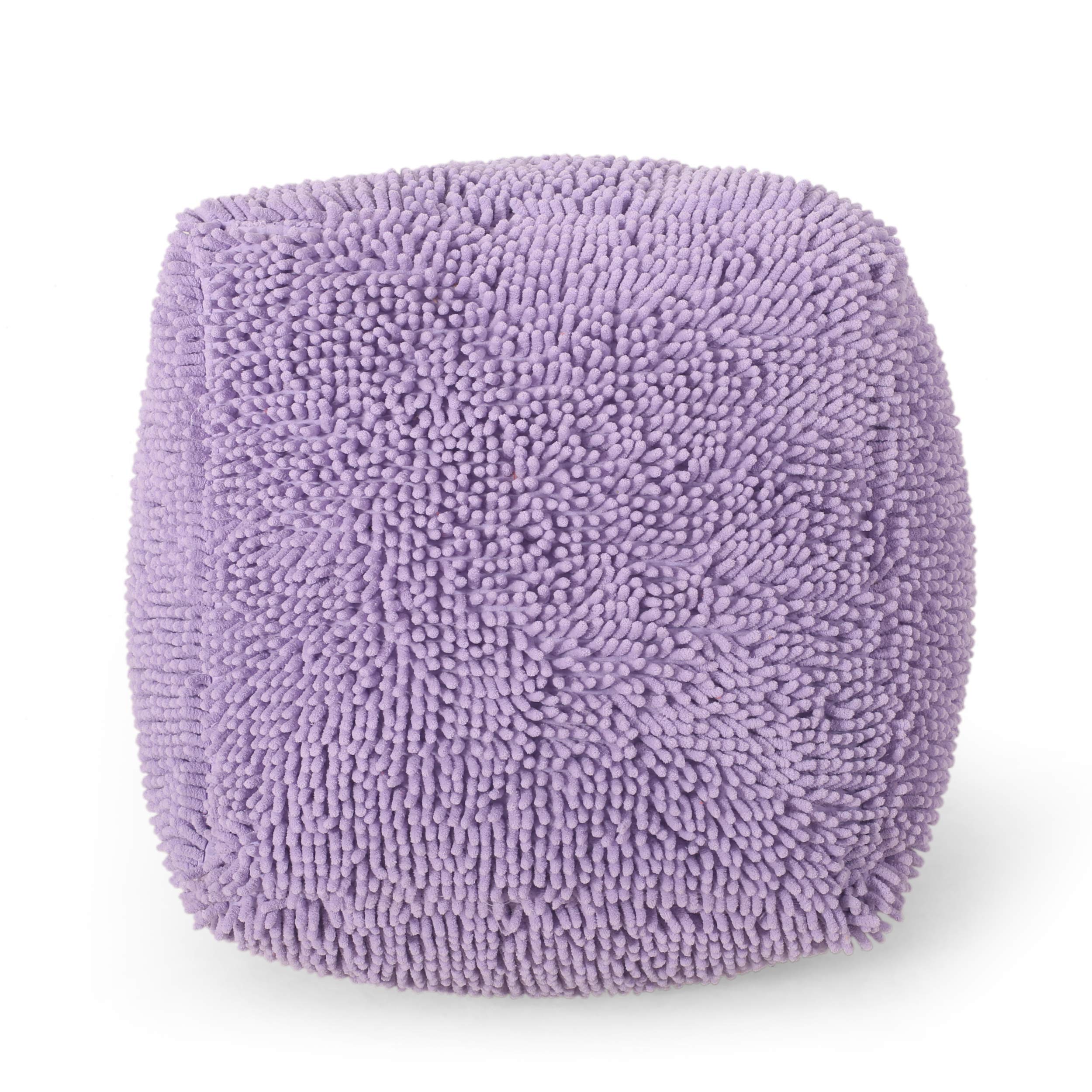 Christopher Knight Home Moloney Pouf - Soft Lavender Velvet Ottoman Footrest, Round Tufted Pouffe for Living Room, Bedroom & Nursery - Perfect for Relaxing, Extra Seating & Home Decor