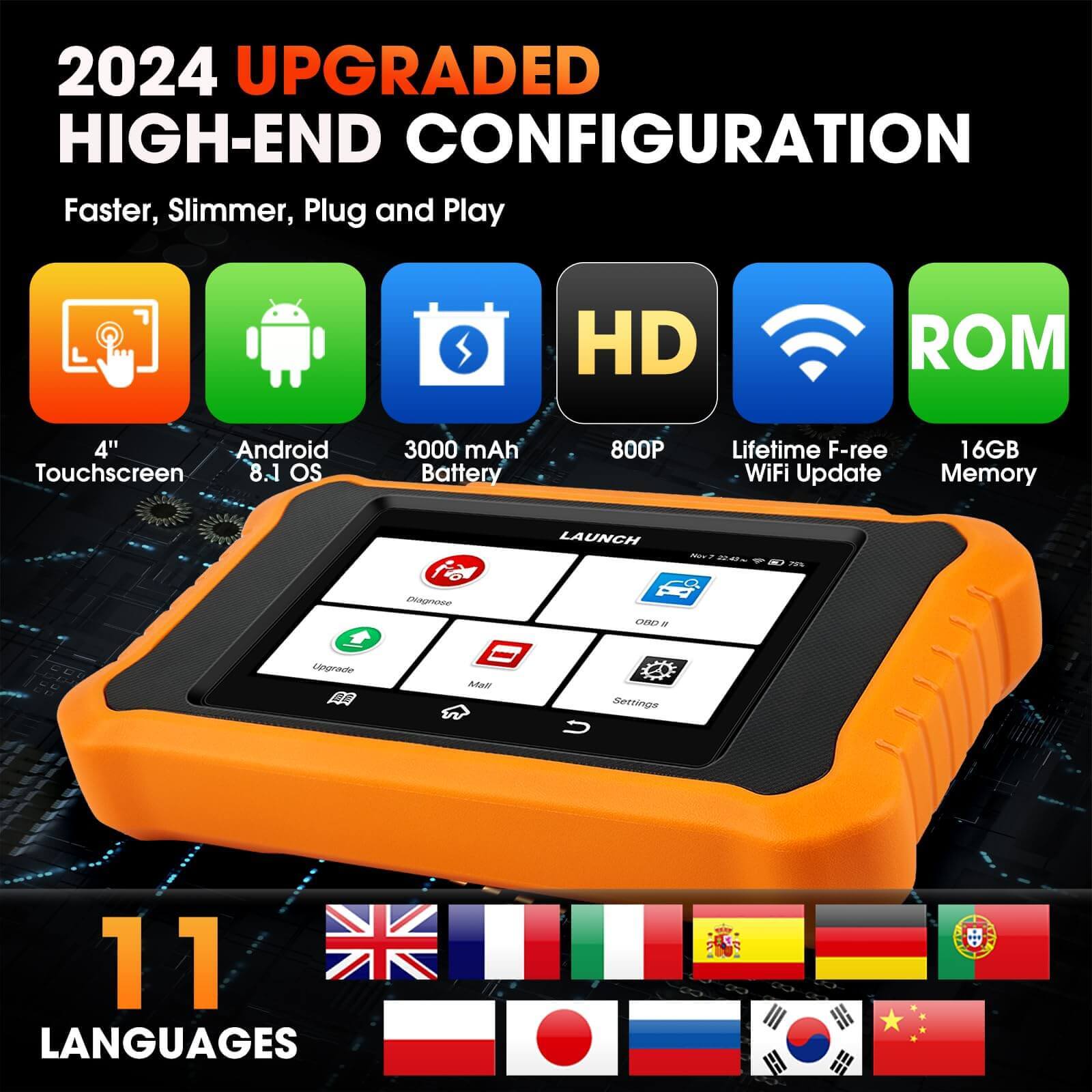 LAUNCH X431 Creader Elite 2.0 OBD2 Scanner for BMW - Professional Bi-Directional Diagnostic Tool with ABS, DPF & SRS Reset - Code Reader for BMW, MINI, Rolls Royce - Perfect for Mechanics & DIY Car Maintenance