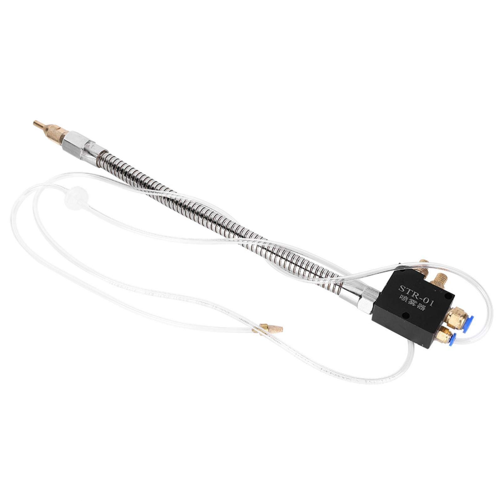 STR-01 CNC Coolant Spray System - High Pressure Mist Lubrication for Lathe, Milling & Grinding Machines - Includes Check Valve & Stainless Steel Hose - Perfect for Metalworking, Engraving & Precision Cutting Operations