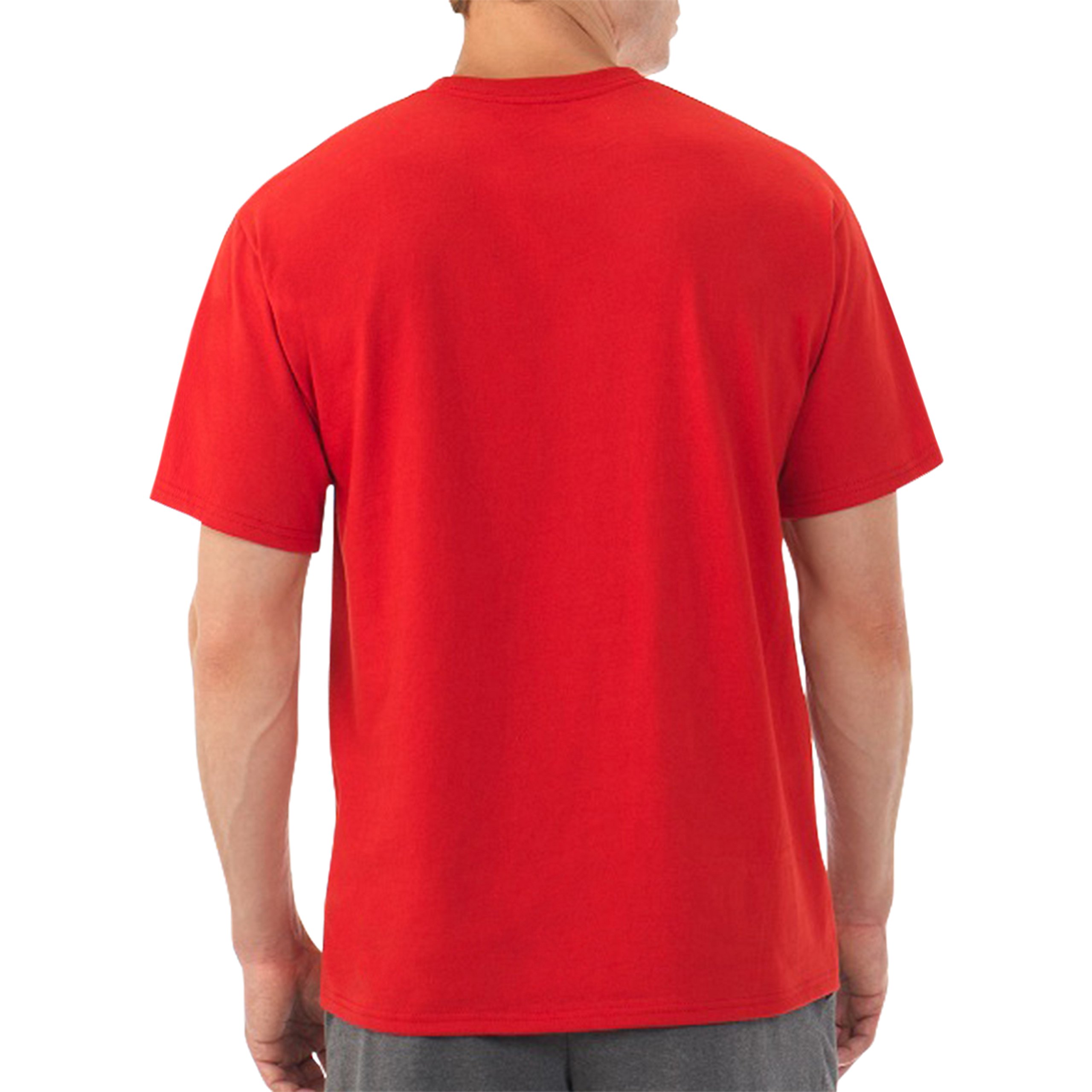 Fruit of the Loom Men's Short Sleeve Crew Neck T-Shirt - True Red | Soft Cotton Comfort Fit Casual Wear for Everyday & Gym