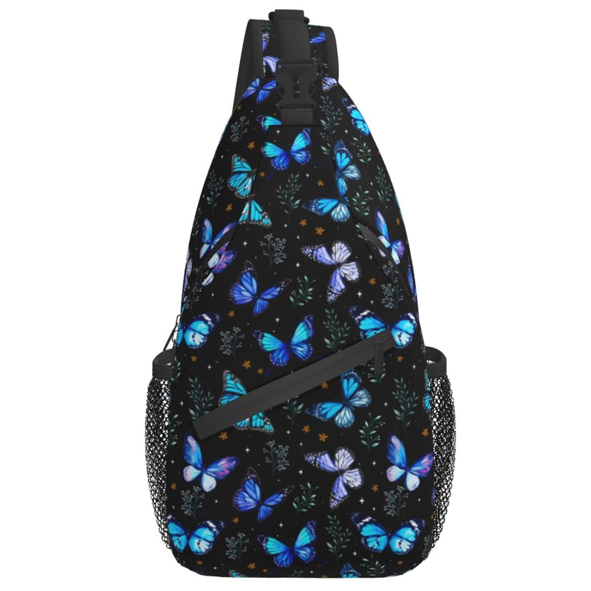 Butterfly Print Sling Bag for Women & Men - Crossbody Shoulder Backpack for Travel, Hiking & Daily Use - Lightweight Chest Daypack for Outdoor Activities & Commuting