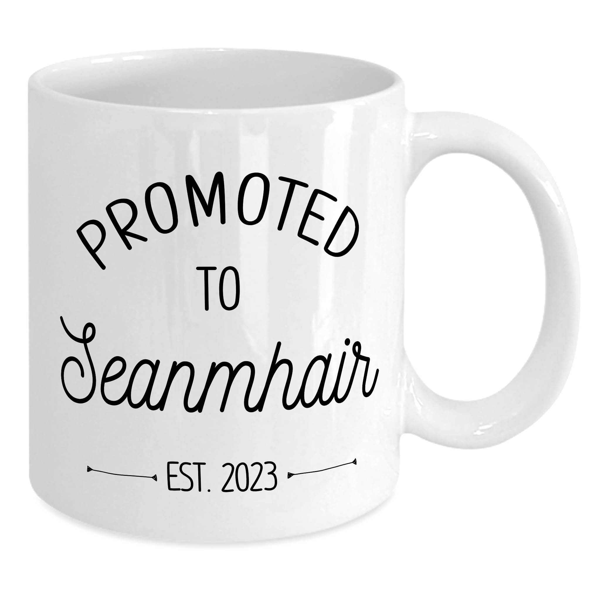 2023 Pregnancy Announcement Mug - 'Promoted to Seanmhair' Baby Reveal Gift - 15 oz Ceramic Coffee Cup - Perfect for New Grandmothers & Pregnancy Surprises - Great for Gender Reveals, Baby Showers & Mother's Day