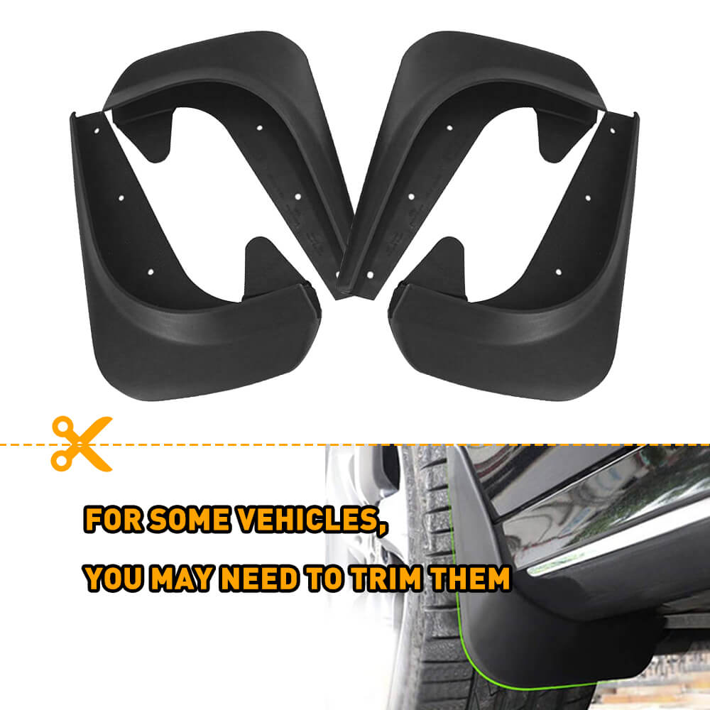 Universal Mud Flaps for Trucks - Heavy Duty Splash Guards for Front & Rear Fenders - Durable Auto Accessories for Off-Road, Towing & Work Trucks (Set of 4) - Perfect for Mud, Snow & Rock Protection