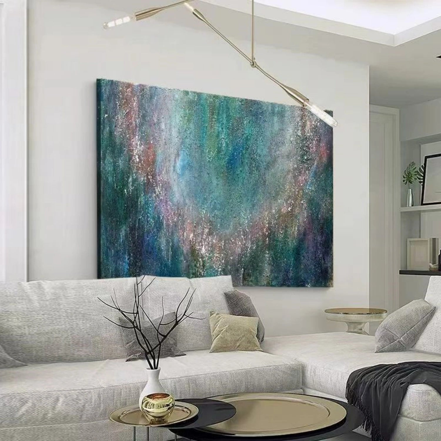 Abstract Texture Painting #AB 401 - Modern Wall Art Decor for Living Room, Bedroom & Office - Handmade Canvas Artwork