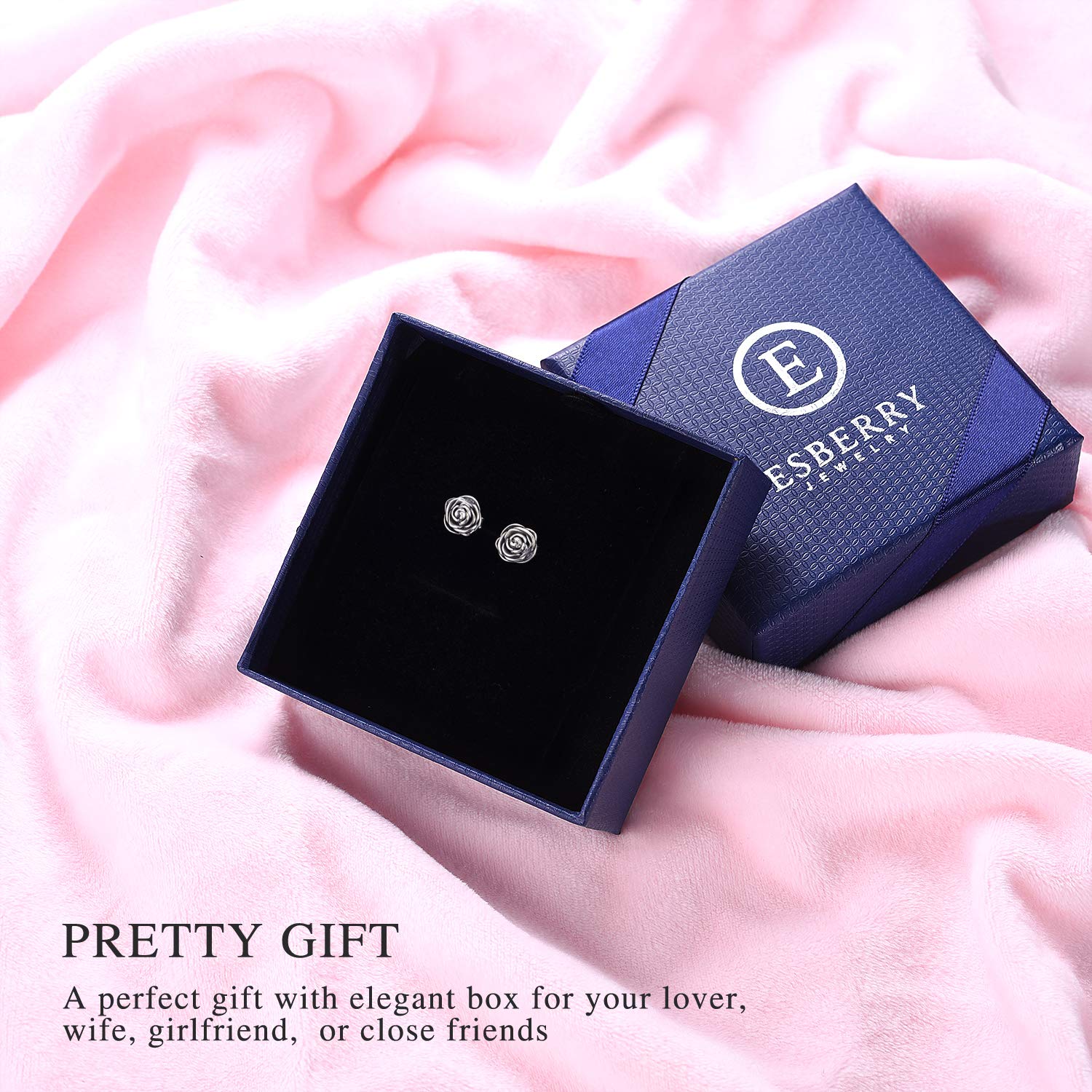 18K Gold Plated S925 Sterling Silver Rose Stud Earrings for Women - Elegant Floral Jewelry Gift for Christmas, Birthday, Anniversary | Perfect for Daily Wear, Parties & Special Occasions