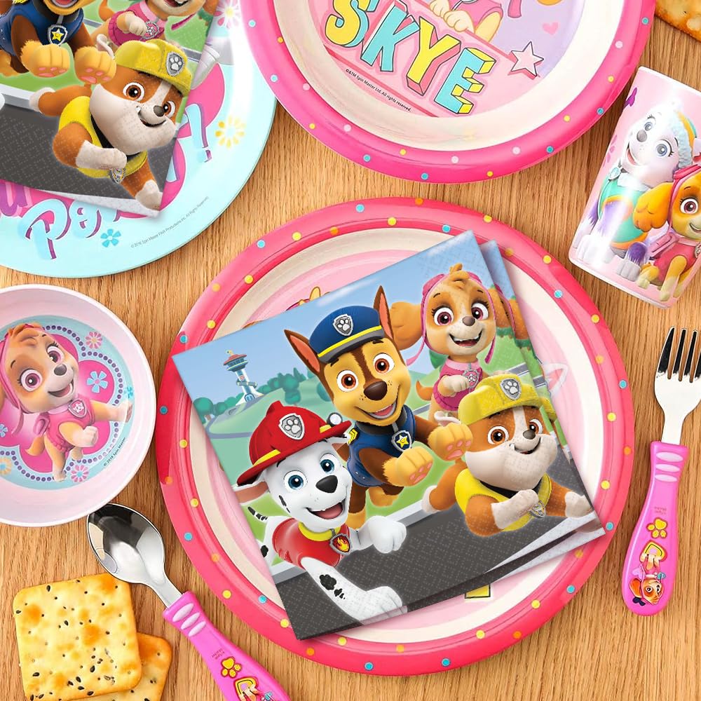 Paw Patrol Adventures Luncheon Napkins, 6.5 Inch, 16-Pack, Multicolor Party Napkins for Kids Birthday, Themed Events, Baby Showers & Family Gatherings - Fun Tableware for Paw Patrol Fans