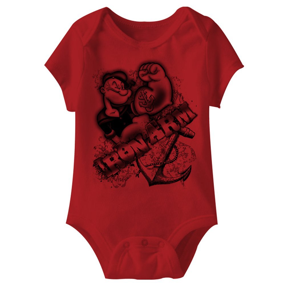Popeye Baby Romper - Cute Iron Arm Onesie for Boys & Girls | Soft Cotton Infant Bodysuit for Playtime & Casual Outings