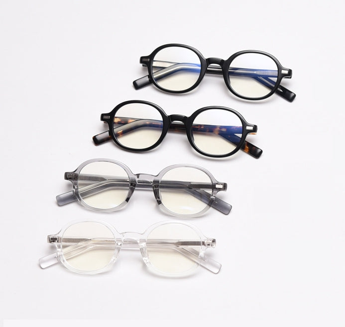 CCspace Unisex Full Rim Oval TR90 Titanium Frame Acetate Temple Eyeglasses 49828 - Lightweight & Durable for Work, Reading & Daily Wear