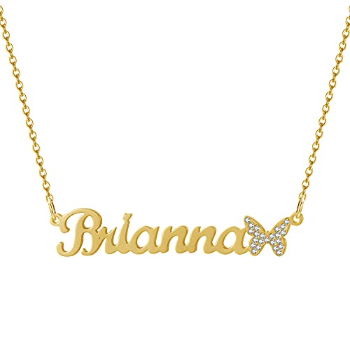 D-Name Necklace with 1 Butterfly