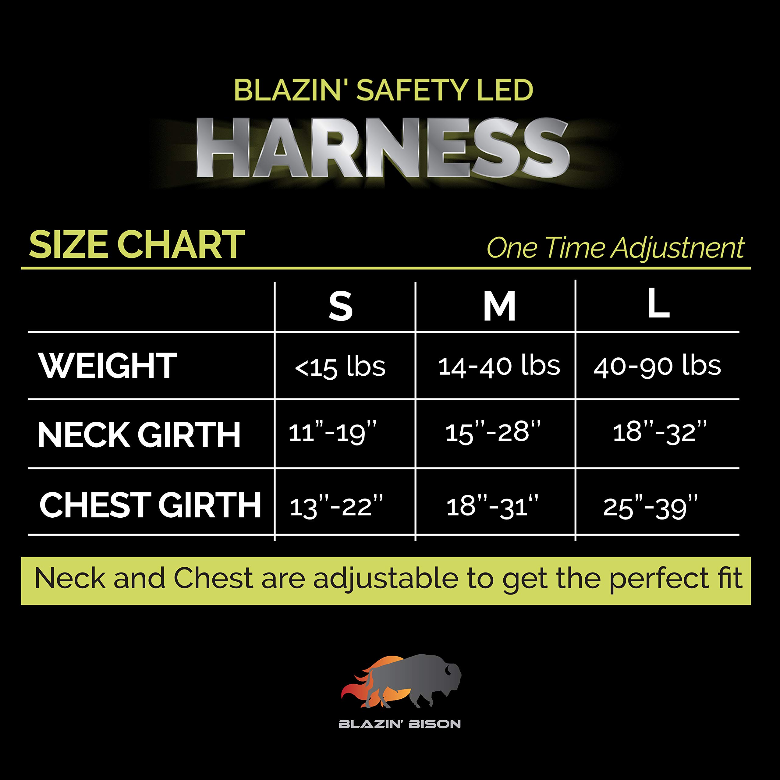 BLAZIN Safety LED Dog Harness - USB Rechargeable, Waterproof, Adjustable Pet Vest with 8 Color Lights & 6 Flashing Modes - Visible Up to 1000 Feet - Perfect for Night Walks, Jogging, and Outdoor Adventures (Small)