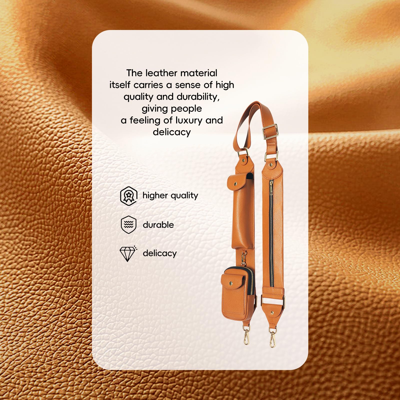 Adjustable Vegan Leather Crossbody Purse Strap - Replacement Shoulder Bag Strap for Handbags & Purses | Perfect for Travel, Shopping & Everyday Use