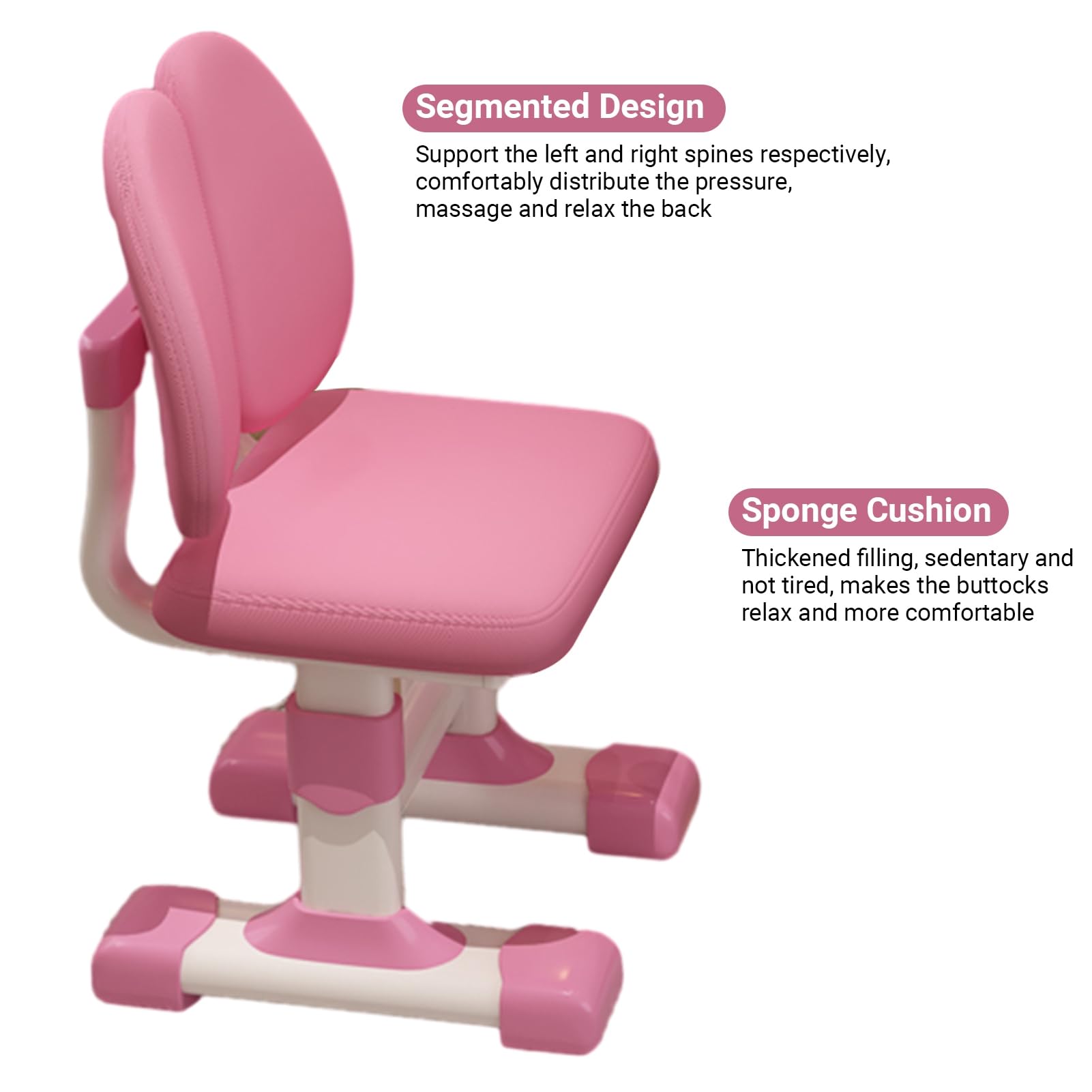 Kids Study Desk & Chair Set with Golden Distance Design for Homeschooling