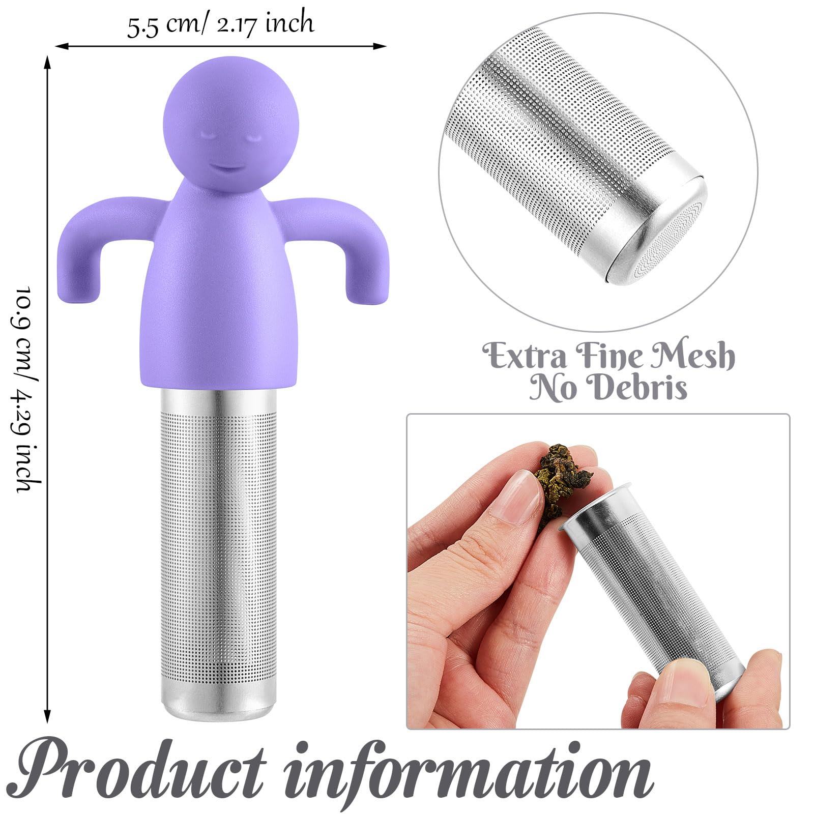 Hicarer 2 Pack Stainless Steel Loose Tea Infuser Ball - Fine Mesh Tea Strainer Filter for Teacups & Teapots (Blue, Purple) - Perfect for Home, Office & Tea Party Use
