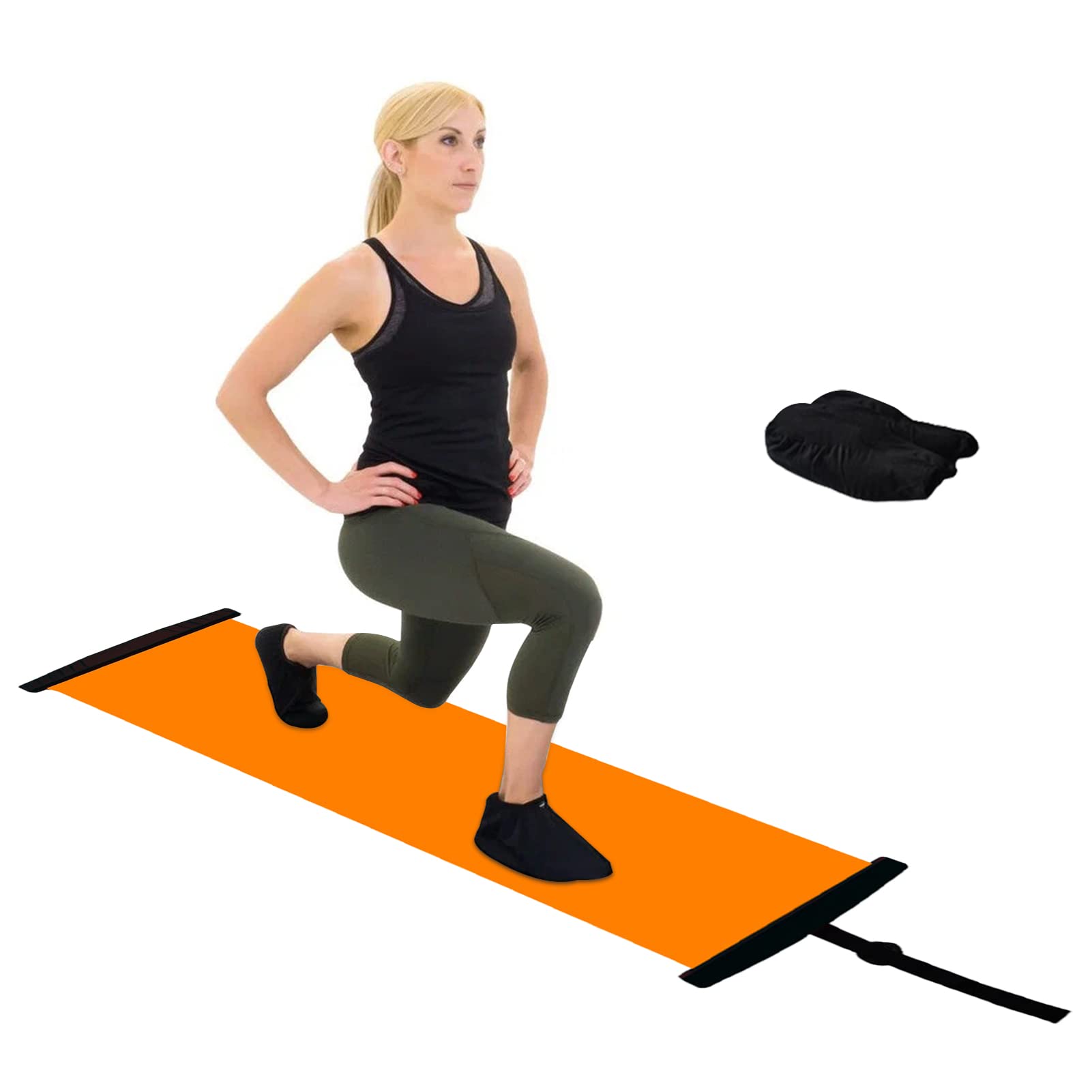 Portable Ice Hockey Slide Board Training Aid - Home Gym Equipment for Workout, Balance & Cardio Exercise | Improve Agility with Included Shoe Booties & Carrying Bag | Perfect for Hockey Training, Home Fitness & Sports Performance