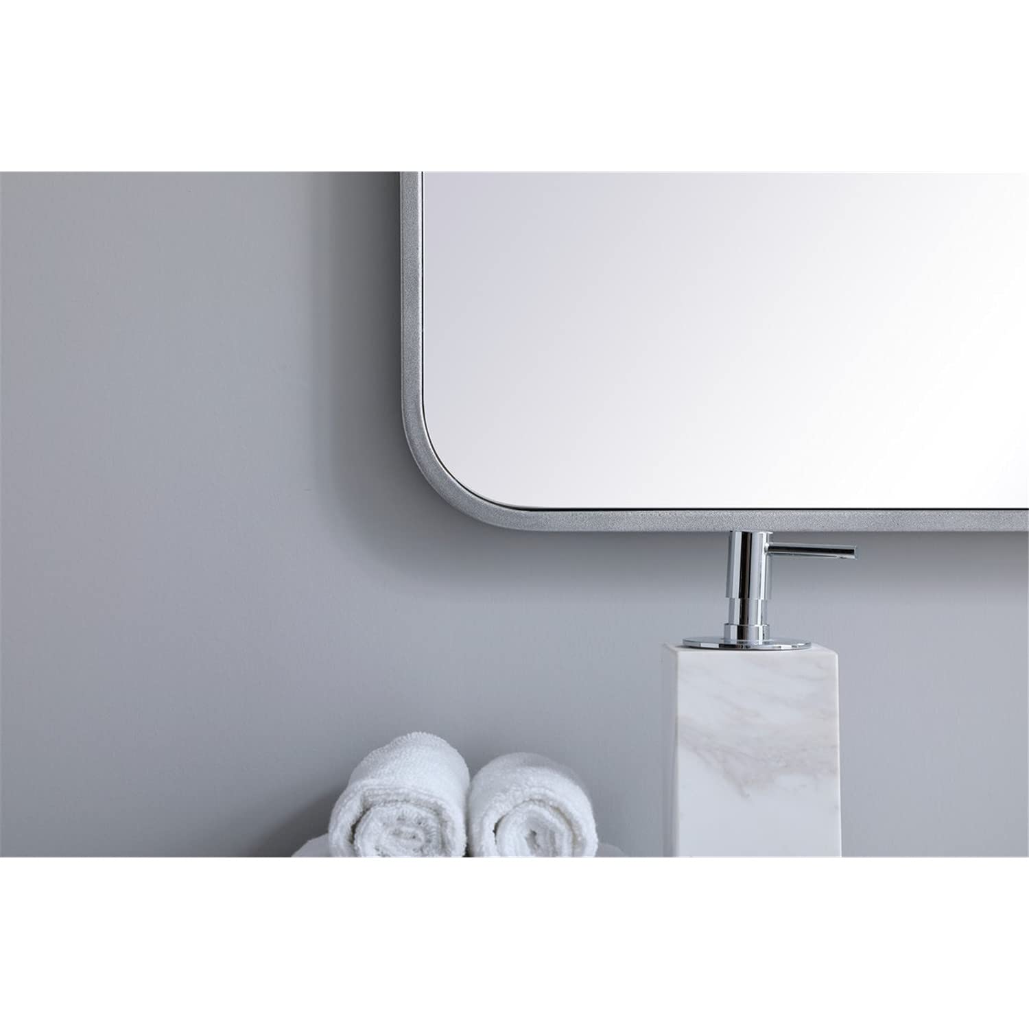Elegant Silver Metal Mirror 24x36 for Home Decor