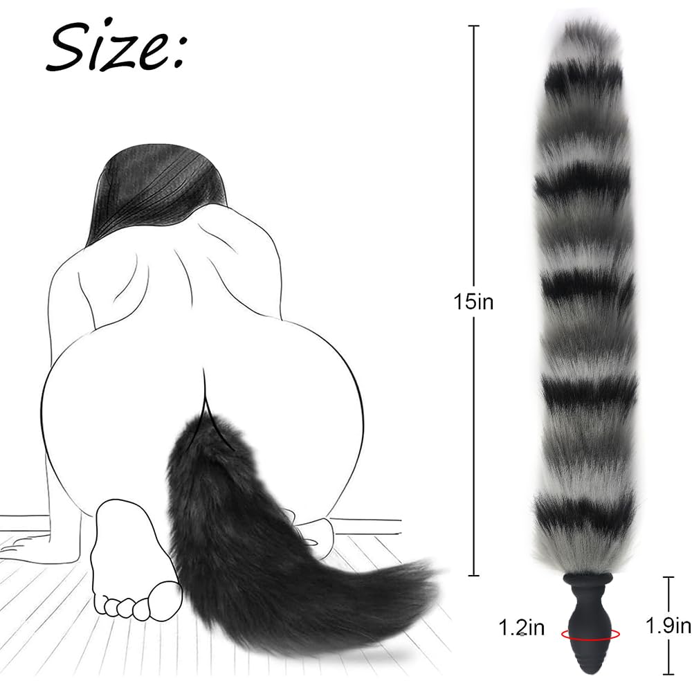 Fox Tail Butt Plug - Smooth Long Fox Tail Anal Toy for Role Play & Cosplay, Animal Tail Anal Plug for Women & Couples - Perfect for Flirting, Fantasy Play & Costume Parties - Mix Colors