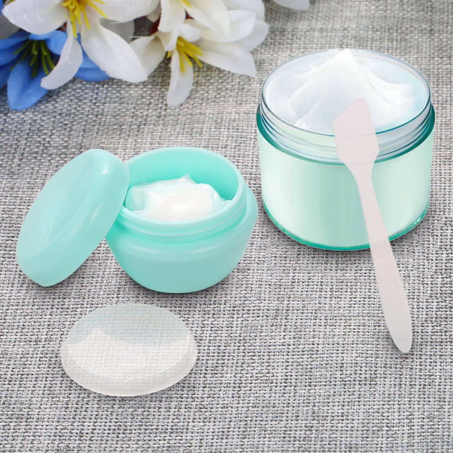 TSA Approved Leakproof Travel Containers for Toiletries - 6 Pack Small Refillable Cosmetic Jars with Lids (20g/0.7oz Each) for Cream, Gel & Paste - Perfect for Air Travel, Gym Bag & On-the-Go Makeup Organization