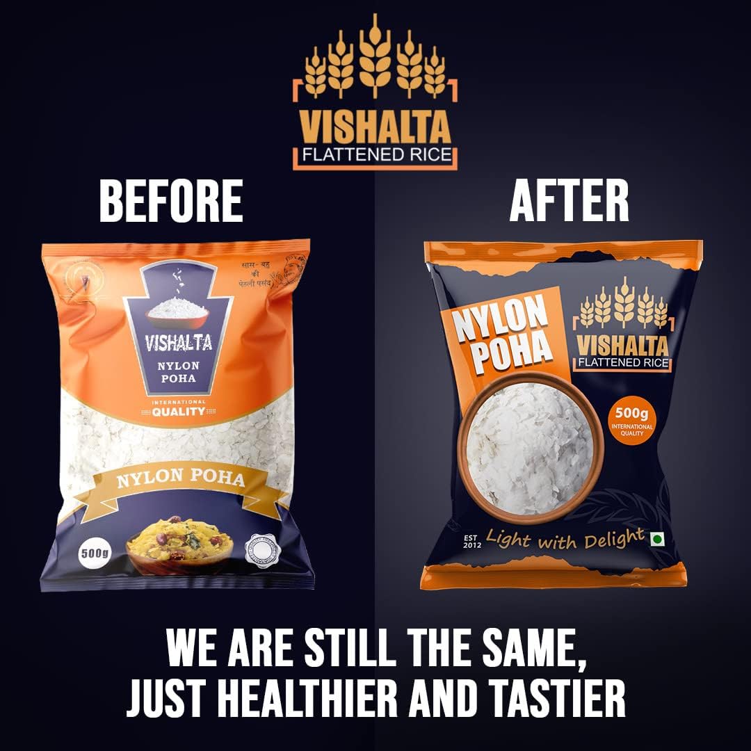 Vishalta Nylon Chevda Poha - High Fiber Thin Poha | Ready to Eat & Cook Healthy Snack | 2 Pack x 450g | Gluten-Free Breakfast & Quick Meal Solution for Busy Mornings, Office Lunch or Light Dinner