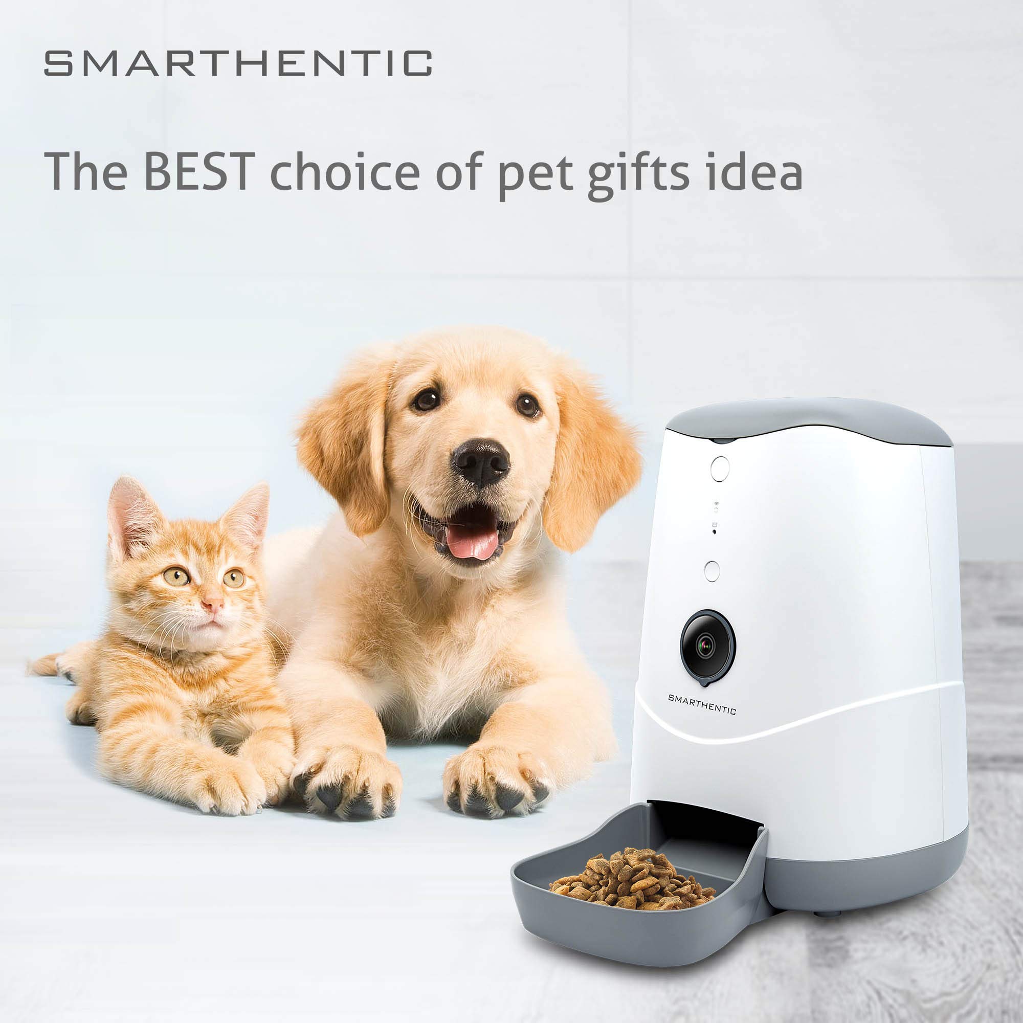 Smart WiFi Pet Feeder with HD Camera - Automatic Cat & Dog Food Dispenser, Programmable Portion Control, APP Control, Voice Recorder - Perfect for Home Monitoring and Pet Care While Traveling
