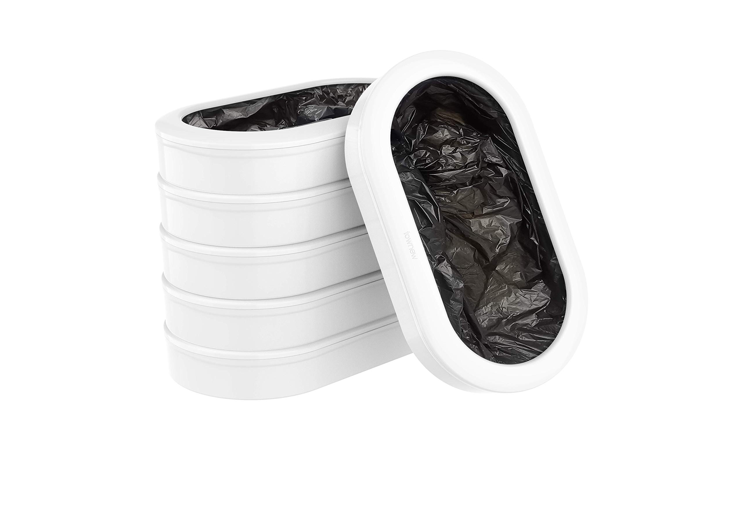 TOWNEW T3 Slim Refill Rings for Smart Kitchen Trash Can | 6-Pack Durable Garbage Bag Rings Compatible with Electric Trash Cans - 120 Bags (6 Month Supply) | Perfect for Modern Kitchens & Smart Home Waste Management