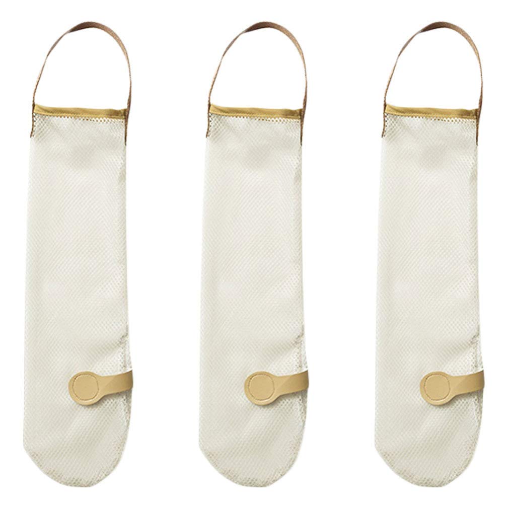 DOITOOL 3-Pack Reusable Hanging Mesh Storage Bags for Fruits, Vegetables, Potatoes, Onions - Breathable Organizer Pouch for Kitchen, Pantry, Grocery Shopping & Travel (Assorted Colors)