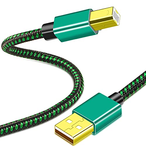 High-Speed USB 2.0 Printer Cable - A Male to B Male Scanner Cord (1.5FT) - Compatible with HP, Canon, Dell, Lexmark, Xerox Printers & More - Perfect for Home Office & Business Printing Needs