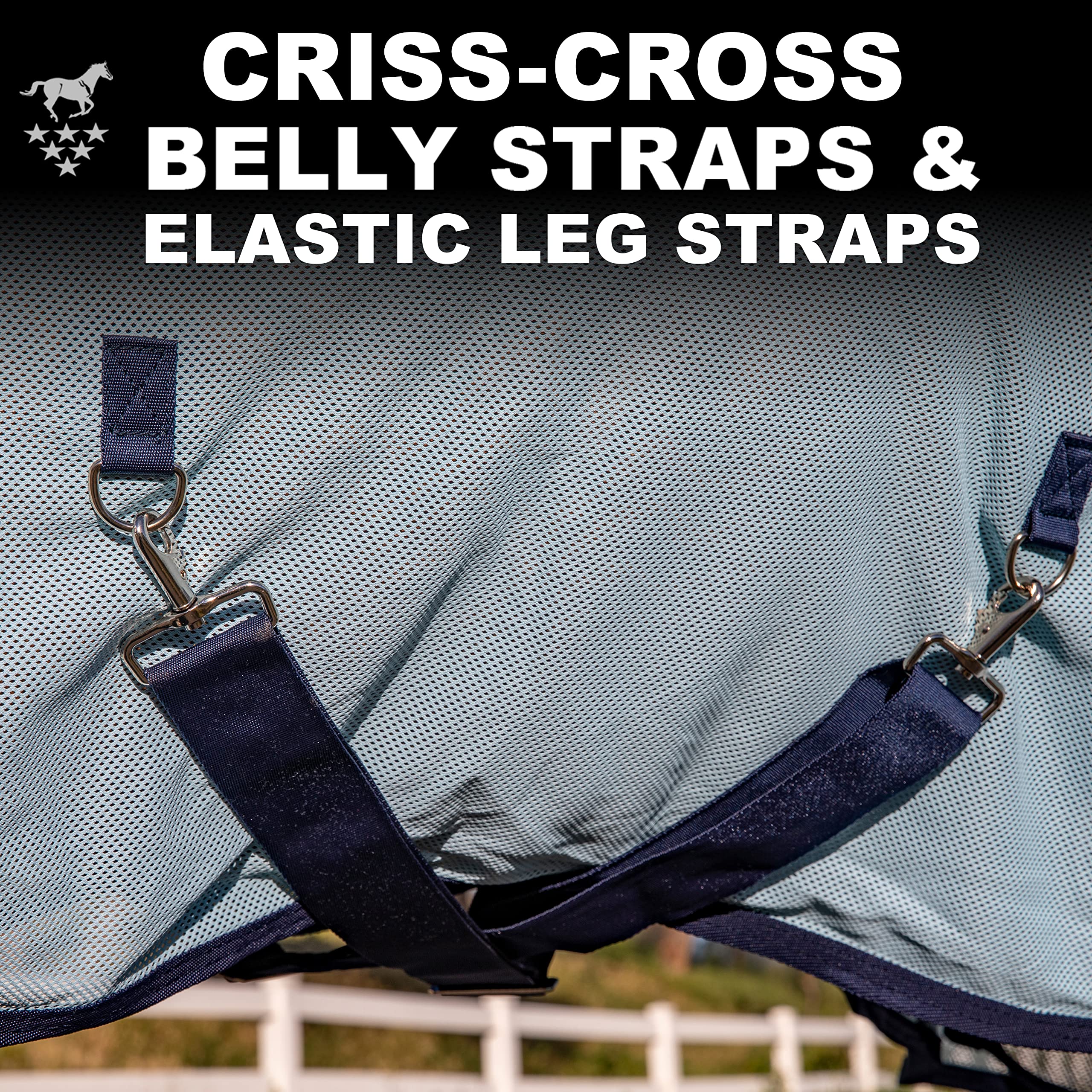 Professional's Choice Theramic Fly Sheet Sky 84 - Breathable Horse Fly Sheet for Summer Protection | Ideal for Training, Riding & Outdoor Activities