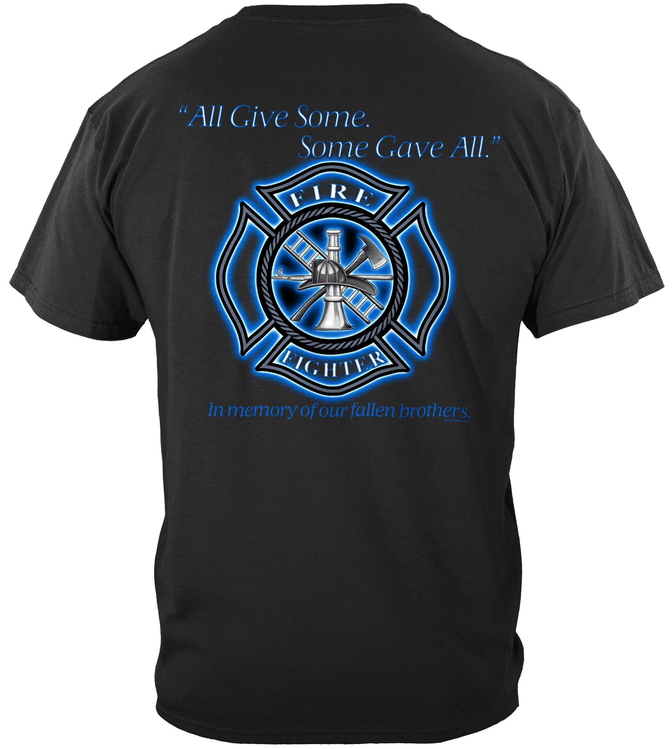 Erazor Bits Firefighter T-Shirt - Steel Fire Wings Design with Foil Stamp for Men - Comfortable Cotton Tee for Firefighters, First Responders & Fire Station Crews