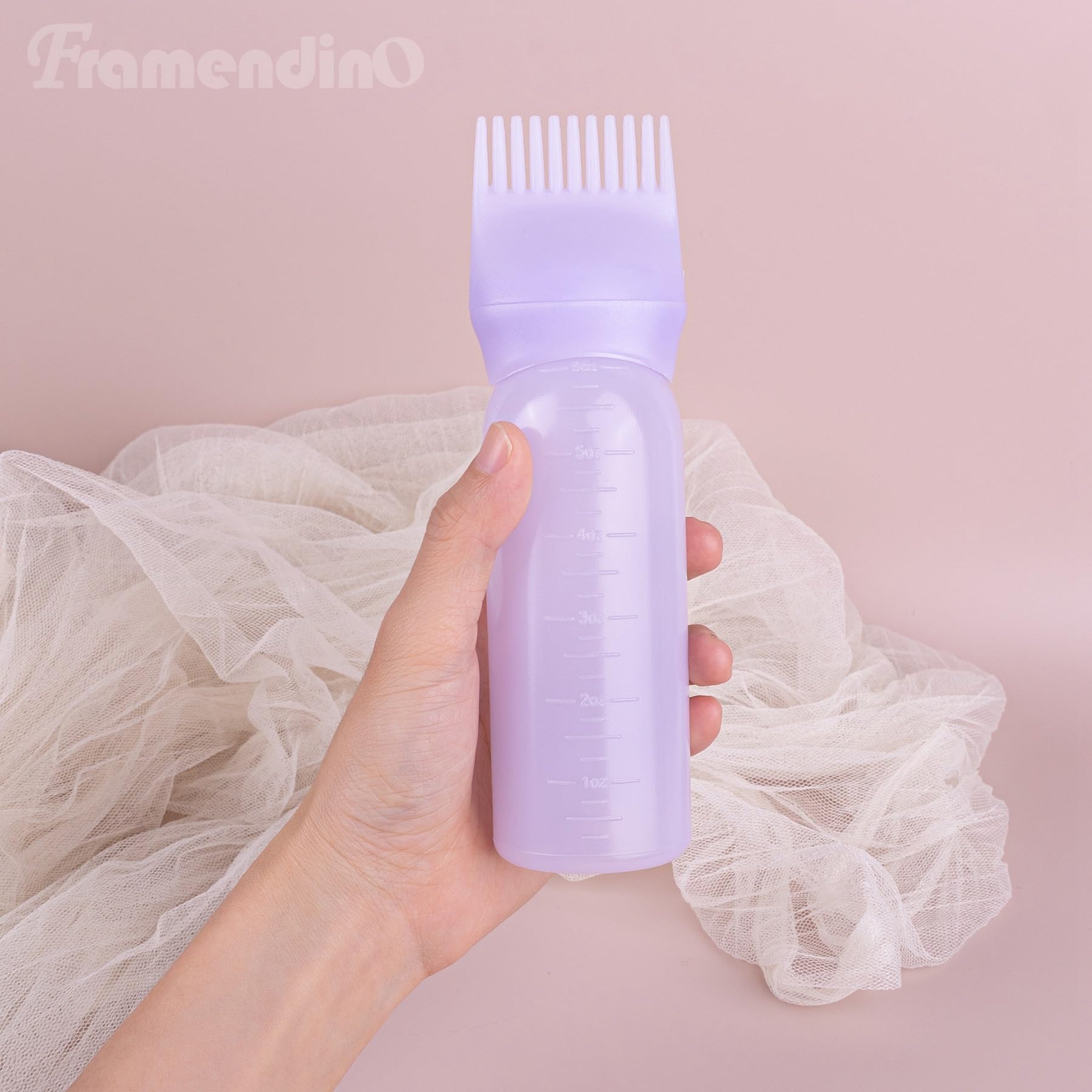 4 Pack Purple Root Touch Up Hair Dye Applicator Bottles with Brush & Graduated Scale - Perfect for At-Home Hair Coloring & Salon Use