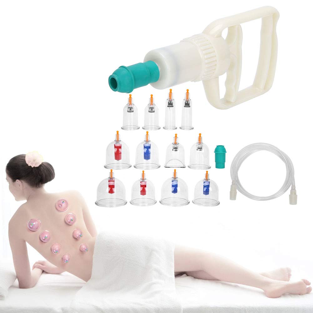 12-Piece Transparent Cupping Therapy Set with Pump - Vacuum Suction Cups for Pain Relief & Muscle Relaxation - Perfect for Home Spa, Massage Therapy, and Holistic Wellness Treatments